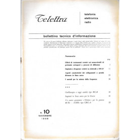 Telettra. Bollettino tecnico d'informazione. N. 10 - Nov. 1958