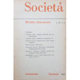 Società . Rivista bimestrale a. III n4 (settembre-ottobre)