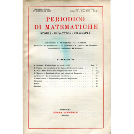 Periodico di matematiche.Storia-didattica-filosofia Serie IV Volume XIII 1933n.1