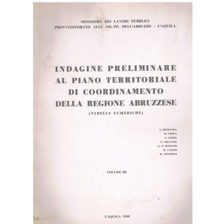 INDAGINE PRELIMINARE AL PIANO TERRITORIALE DI COORDINAMENTO - Vol. III