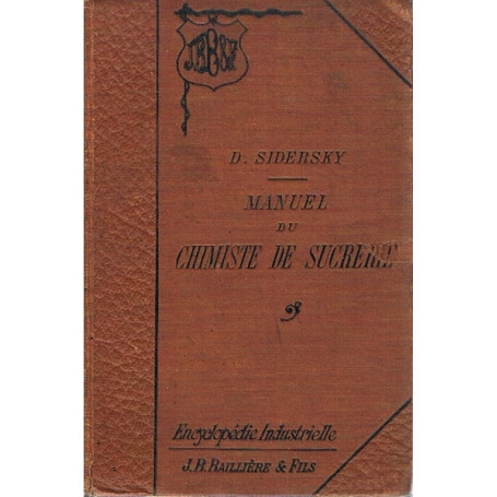 Manuel du chimiste de sucrerie