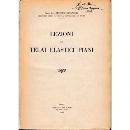 Lezioni sui Telai Elastici Piani
