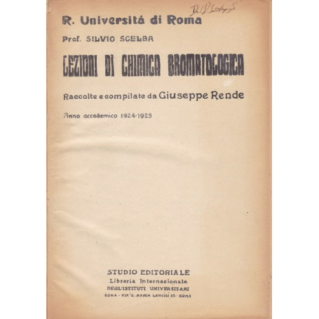 Lezioni di chimica bromatologica