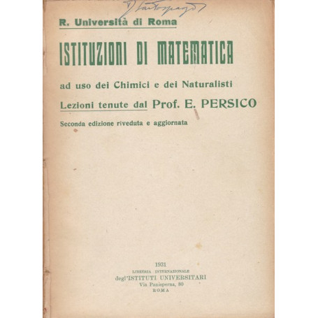 Istituzioni di matematica ad uso dei chimici e dei naturalisti