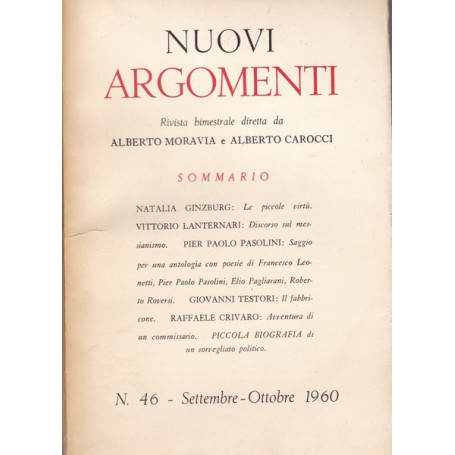 Nuovi Argomenti. N.46. Settembre-Ottobre 1960.