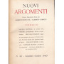 Nuovi Argomenti. N.46. Settembre-Ottobre 1960.