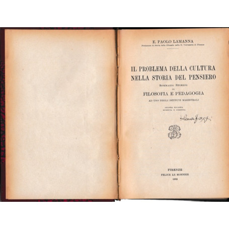 Il problema della cultura nella storia del pensiero.