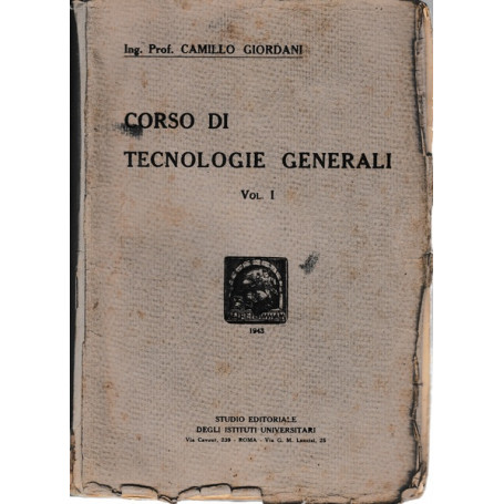 Corso di tecnologie generali. Vol. I