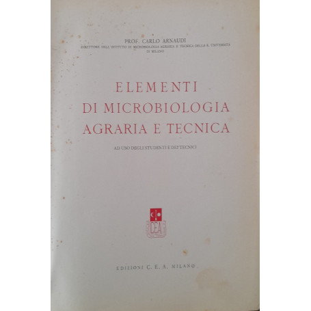 Elementi di microbiologia agraria e tecnica