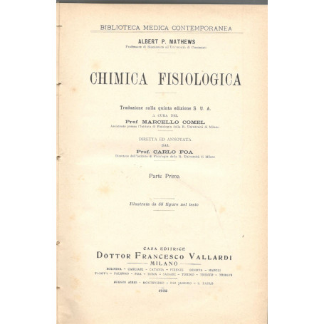 Chimica fisiologica (parte prima e parte seconda)