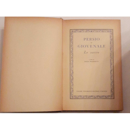 Persio e giovenale. Le satire. Volume decimo