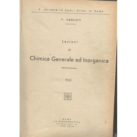 Lezioni di chimica generale ed inorganica