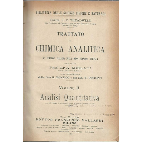 Trattato di chimica analitica . Volume II