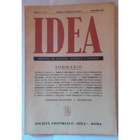 Idea. Mensile di cultura politica e sociale. Anno IV -N.12