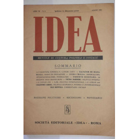 Idea. Mensile di cultura politica e sociale. Anno VII. -N.8
