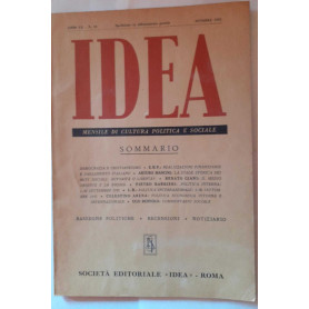 Idea. Mensile di cultura politica e sociale. Anno VII. -N.10