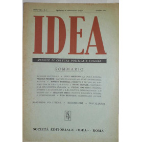 Idea. Mensile di cultura politica e sociale. Anno VIII-N.7