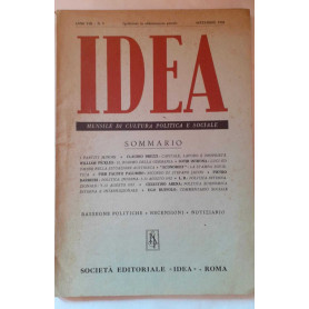 Idea. Mensile di cultura politica e sociale. Anno VIII- N.9