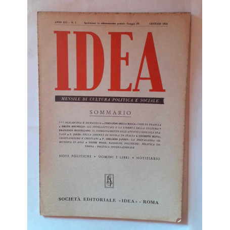 Idea. Mensile di cultura politica e sociale. Anno XII -N.1