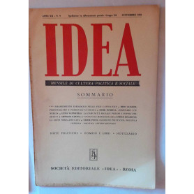 Idea. Mensile di cultura politica e sociale. Anno XII -N.9