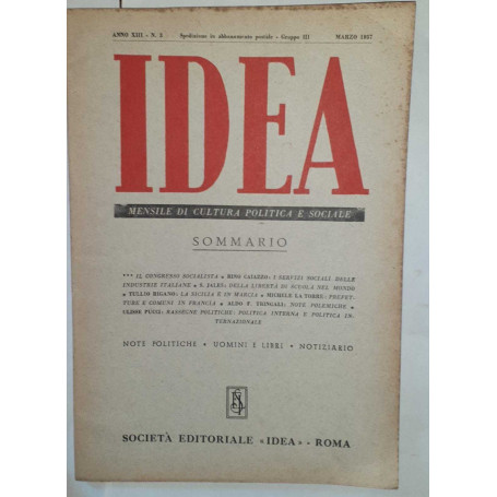 Idea. Mensile di cultura politica e sociale. Anno XIII -N.3