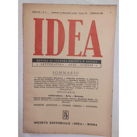 Idea. Mensile di cultura politica e sociale. Anno XIV -N.2
