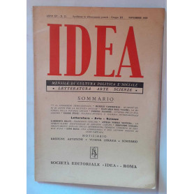Idea. Mensile di cultura politica e sociale. Anno XV- N.11
