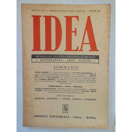 Idea. Mensile di cultura politica e sociale. Anno XVI -N.1