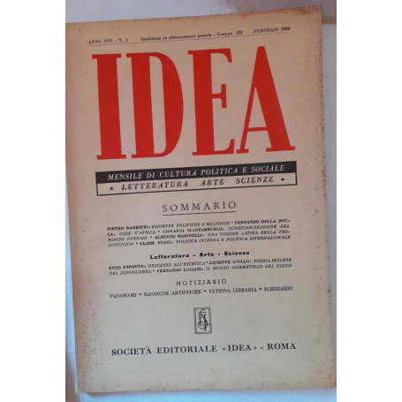 Idea. Mensile di cultura politica e sociale. Anno XVI -N.2