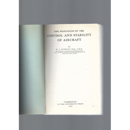 CONTROL AND STABILITY OF AIRCRAFT
