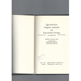 QUANTITATIVE ORGANIC ANALYSIS VIA FUNCTIONAL GROUPS