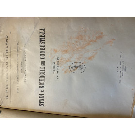 Studi e ricerche sui combustili (vol. VI  1936-1937