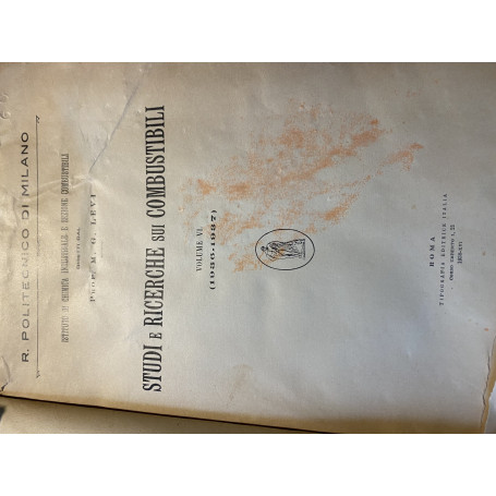 Studi e ricerche sui combustili (vol. VI  1936-1937