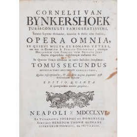 Cornelii van Binkershoek Opera Omnia. Tomus Secundus