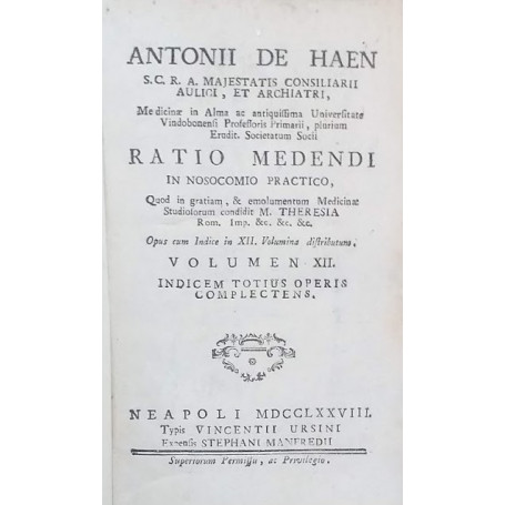 Ratio Medendi in Nosocomio Practico. Volumen XII