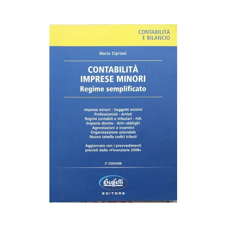 Contabilit�. Imprese minori. Regime semplificato