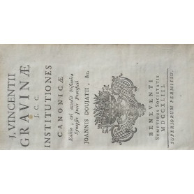 Institutiones Canonicae. Editio cui accedit Historica SynopsisJuris Pontificii Joannis Doujatii