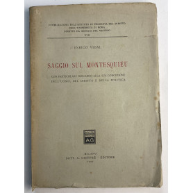 Saggio sul Montesquieu. Con particolare riguardo alla sua concezione dell'uomo  del diritto e della politica