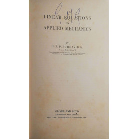 Linear equations in applied mechanics