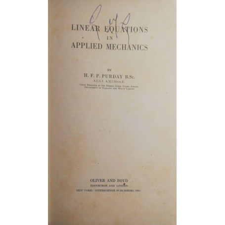 Linear equations in applied mechanics