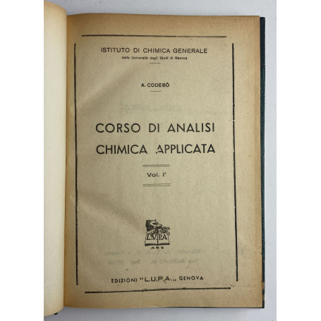 Corso di analisi. Chimica applicata (Vol. 1)