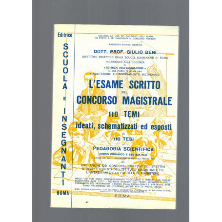 L' ESAME SCRITTO NEL CONCORSO MAGISTRALE