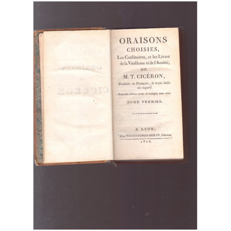 ORAISONS DE CICERON Tome premier