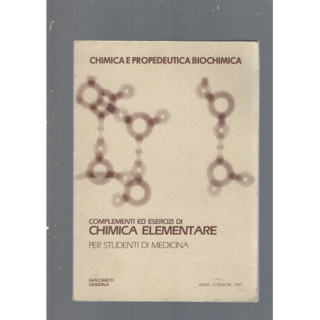 COMPLEMENTI E ESERCIZI DI CHIMICA ELEMENTARE