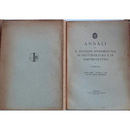 Annali della R. Stazione sperimentale di frutticoltura e di agrumicoltura di Acireale. Volume II