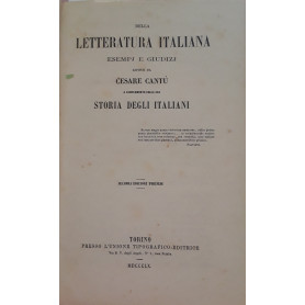 Letteratura italiana esempj e giudizj
