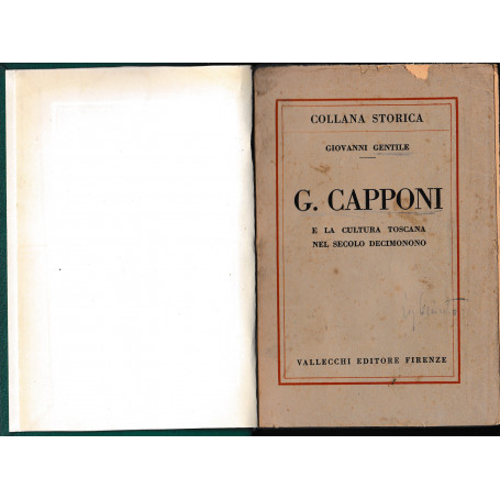 G. Capponi e la cultura toscana nel secolo decimonono