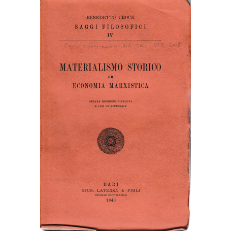 Materialismo storico ed economia marxistica