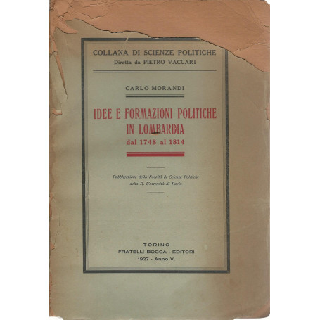 Idee e formazioni politiche in Lombardia dal 1748 al 1814