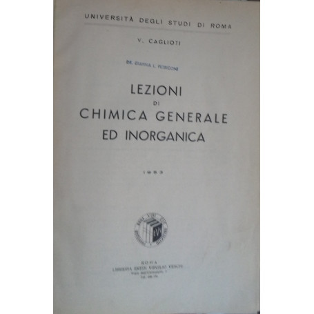 Lezioni di chimica generale ed inorganica